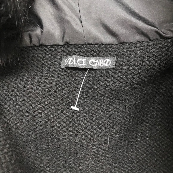 Sold Dolce Cabo Faux Fur Vest Black Knit XS - Picture 6 of 9